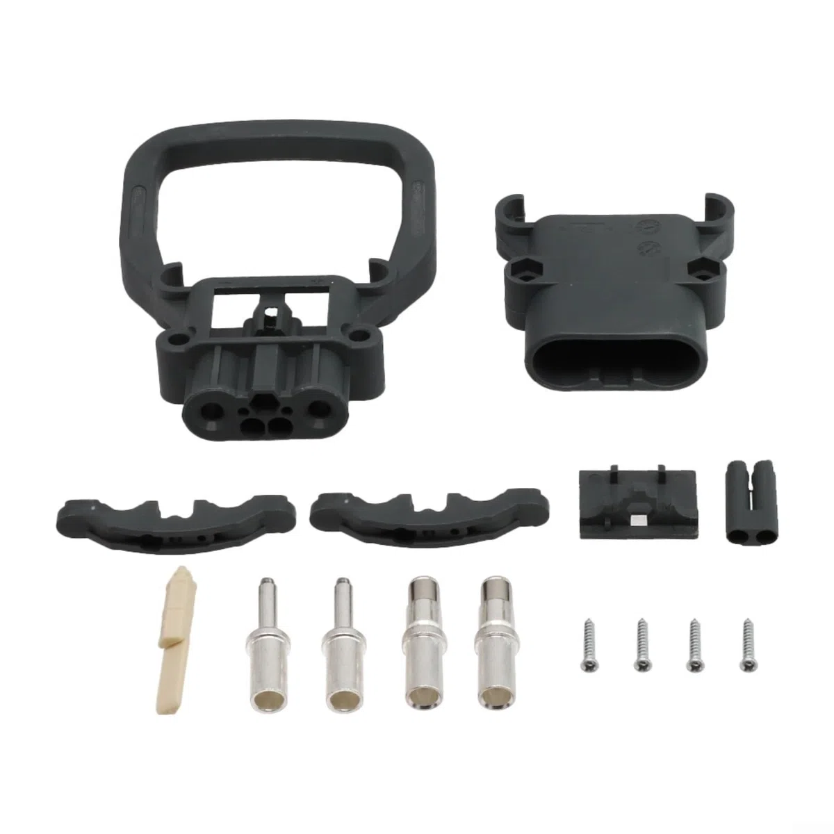 150 V 80 A/160 A, connettore per carrelli elevatori, rame rivestito in argento, grado di protezione IP23, ignifugo, UL94V-0, per veicoli elettrici e UPS, nero (80 A maschio e femmina)